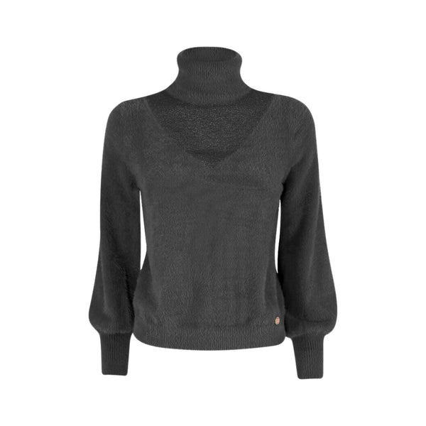 Yes Zee Maglia Maglia Donna modello dolcevita Nero A23-YESZEEM010IS00-0801-XS - Francavilla Moda